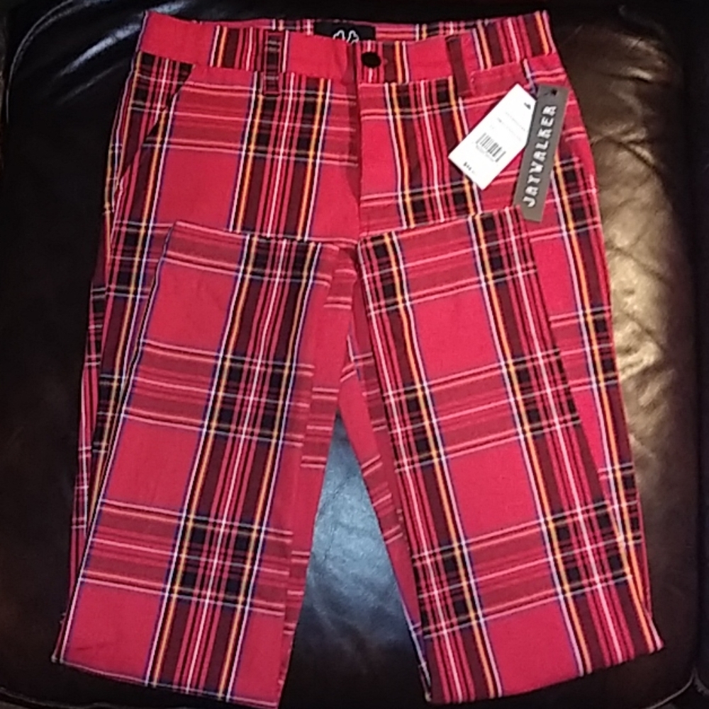 Jay Walker red tartan jeans